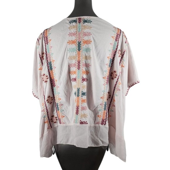 Johnny Was Embroidered Top Cotton Blouse Small - Picture 4 of 7